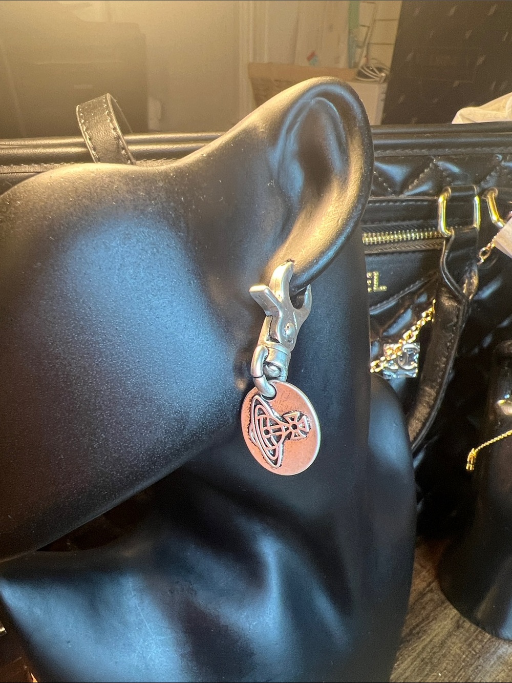 Silver Clip-On Earrings with Copper Celtic Disc